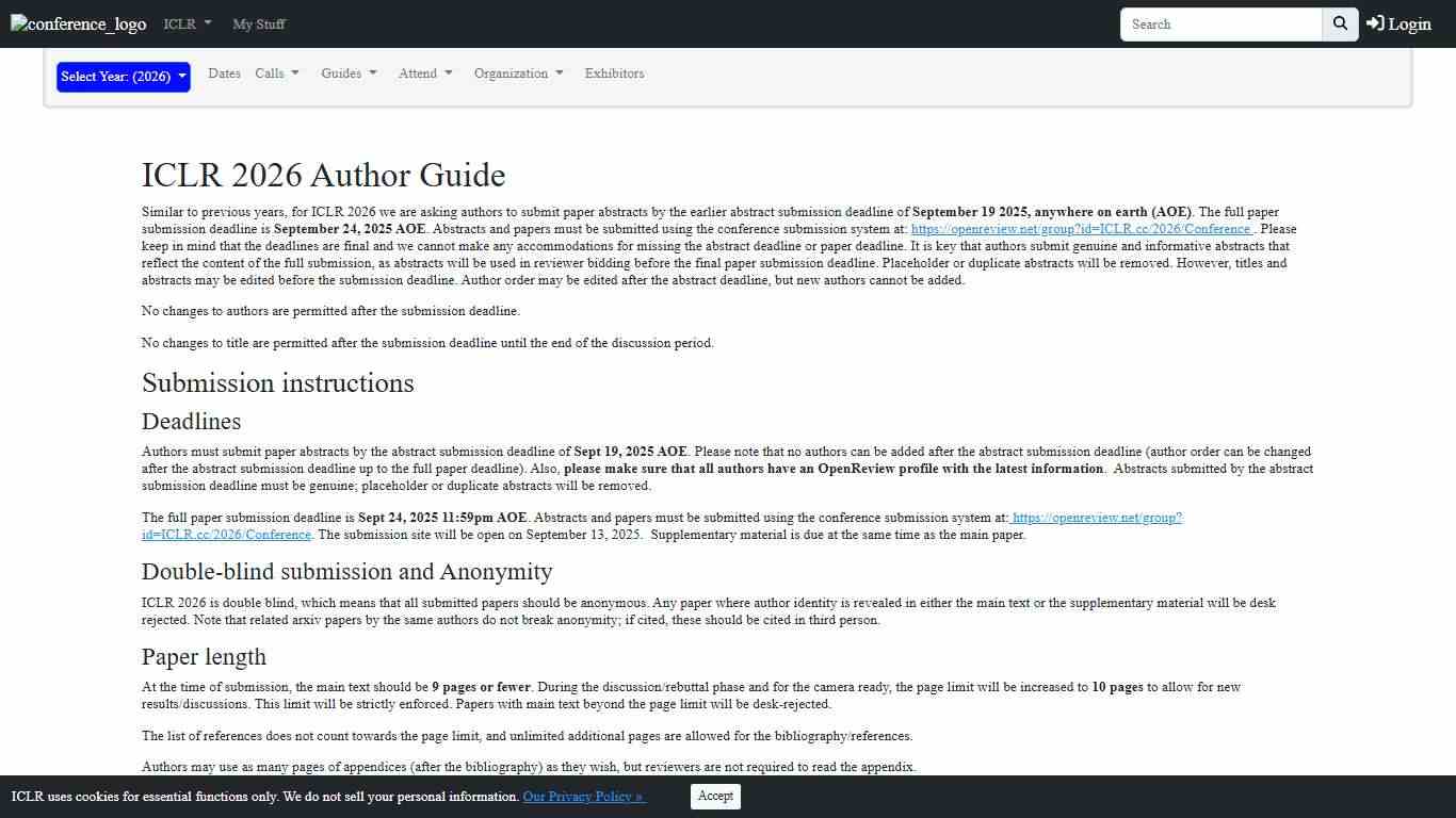 ICLR 2026 Author Guide